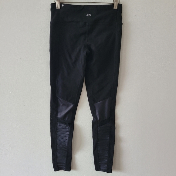 Alo Black Moto Leggings High Waist Size Small - Picture 7 of 9